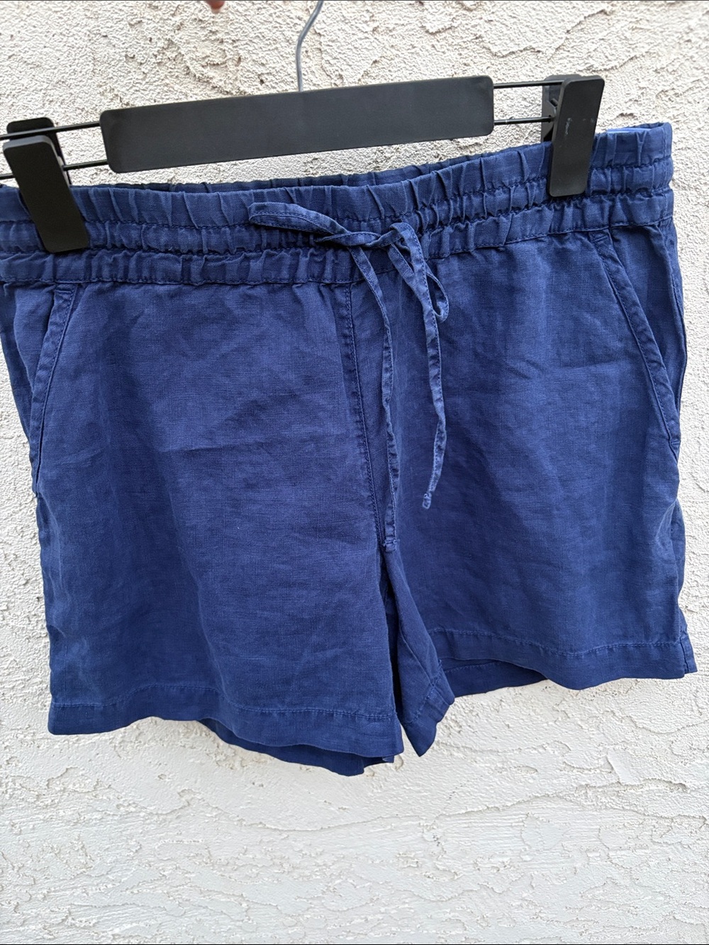 Tommy Bahama Navy High-Waist Linen-Blend Drawstring Shorts